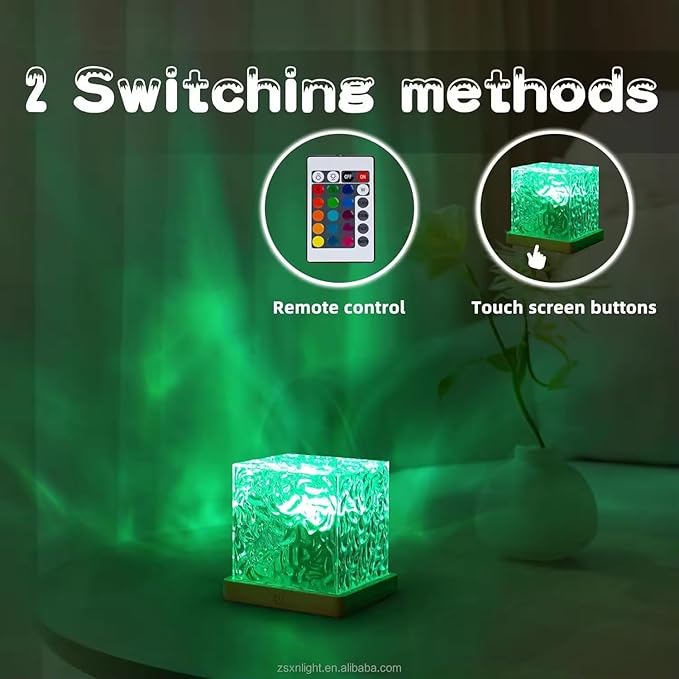 Dynamic Water Ripple Projection Light with Remote & Touch Control, USB Portable Night Lamp for Home Decor