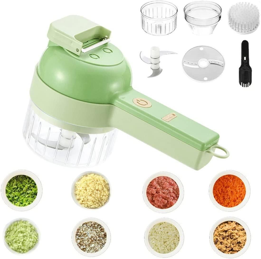 4 in 1 Portable Electric Vegetable Cutter and kitchen platform cleaner Set