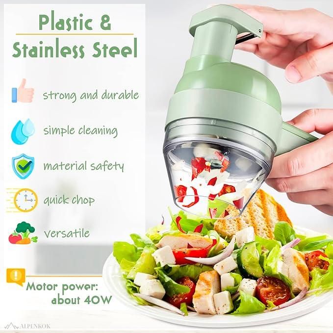 4 in 1 Portable Electric Vegetable Cutter and kitchen platform cleaner Set