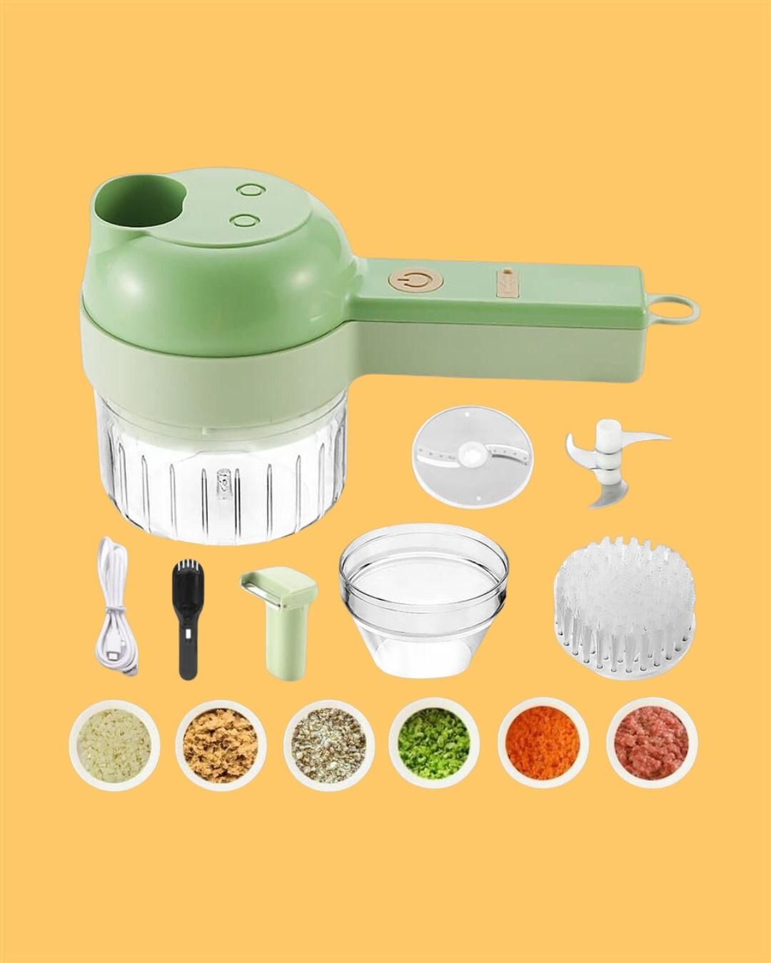 4 in 1 Portable Electric Vegetable Cutter and kitchen platform cleaner Set