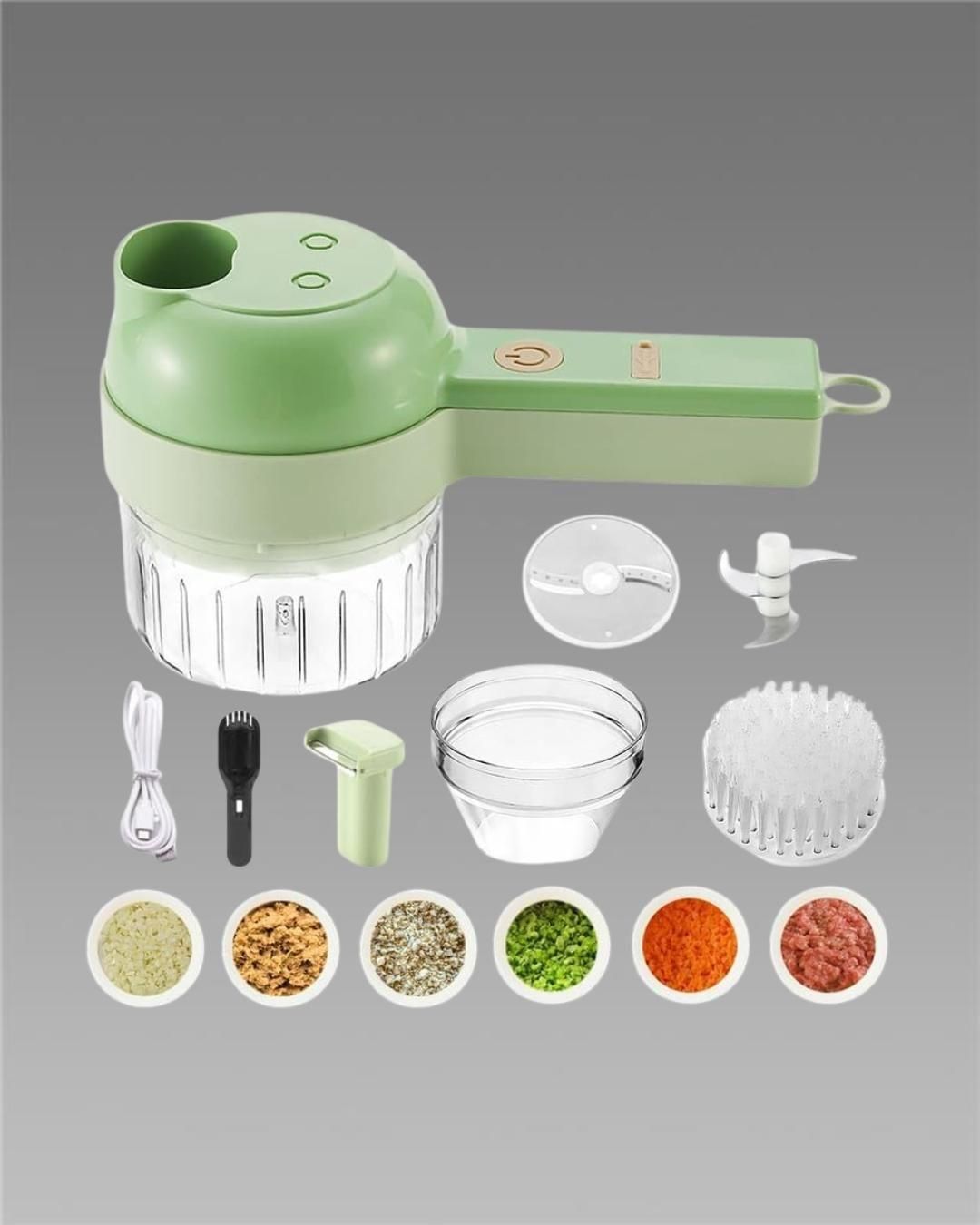 4 in 1 Portable Electric Vegetable Cutter and kitchen platform cleaner Set